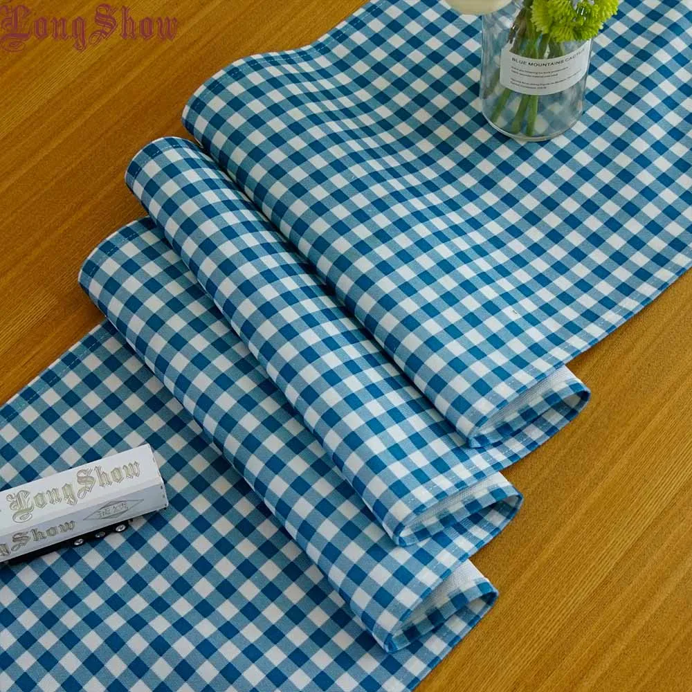 W58 blue small plaid LongShow новейший элегантный 33x140 см мягкий красочный с принтом волны плюшевый скатерть - Цвет: W58 blue small plaid