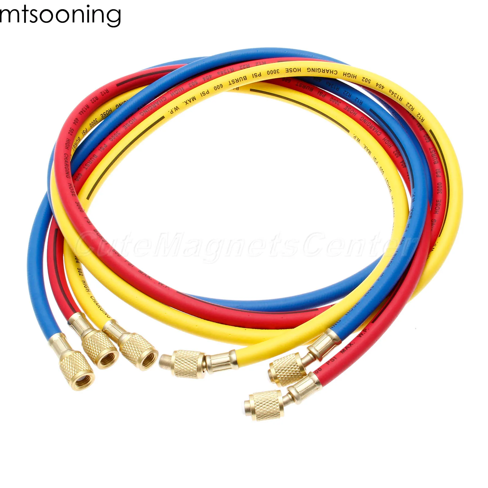 Mtsooning 3 шт. 60 дюймов 150 мм 1/4 дюйма SAE R134A R410a шланги для подзарядки переменного тока