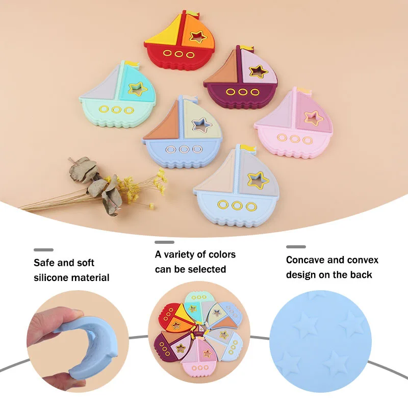 Mordedor de silicona de grado alimenticio para beb&eacute;, juguete de dentici&oacute;n con dibujos animados de roedores, chupete con pinza de soporte, 1 unidad-3