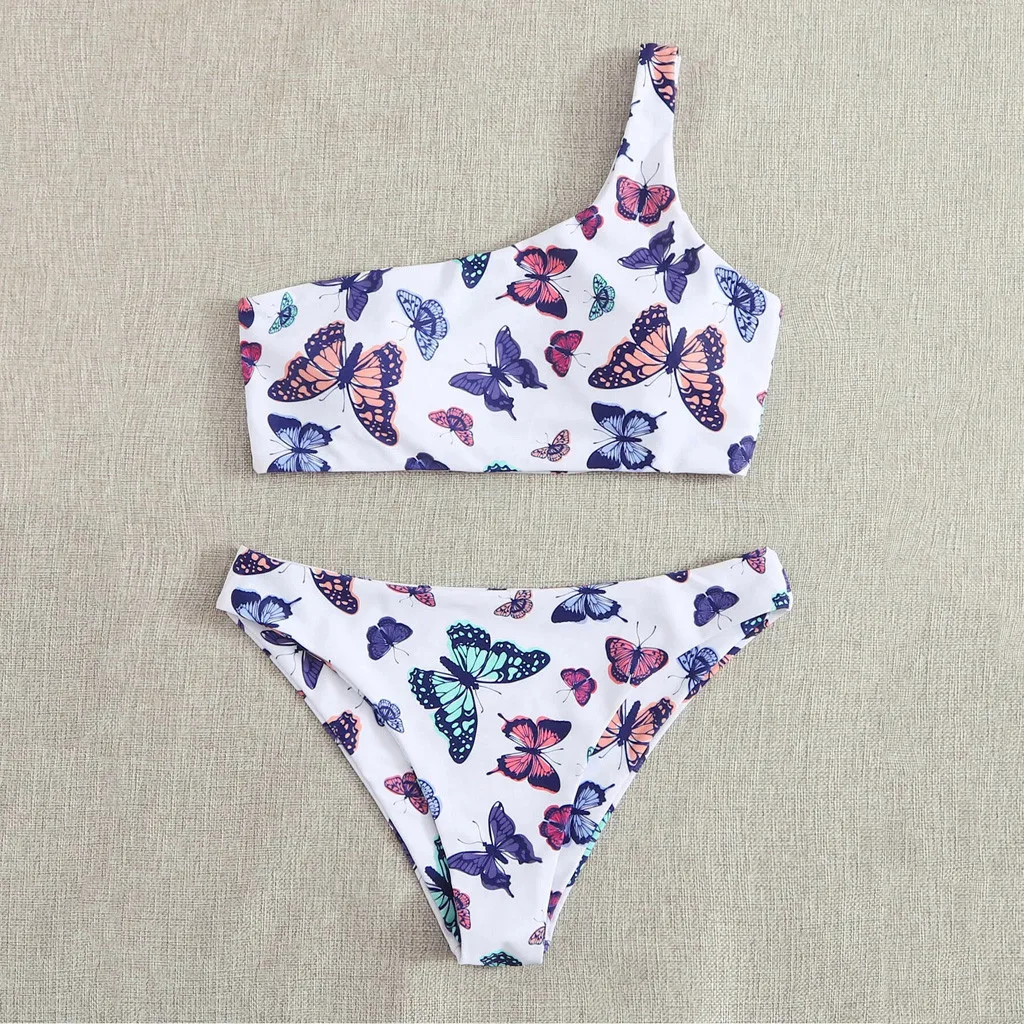 Стринги на одно плечо бикини пуш-ап купальники женский купальник сексуальный