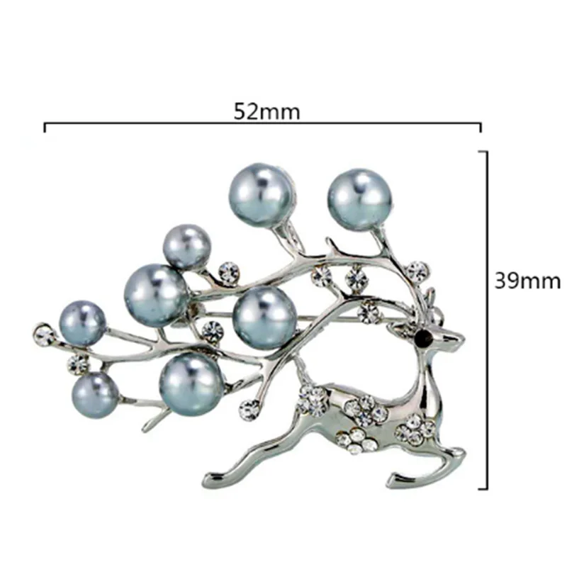 Винтажные Стразы брошка в виде оленя шарф жемчужная брошь креативный подарок