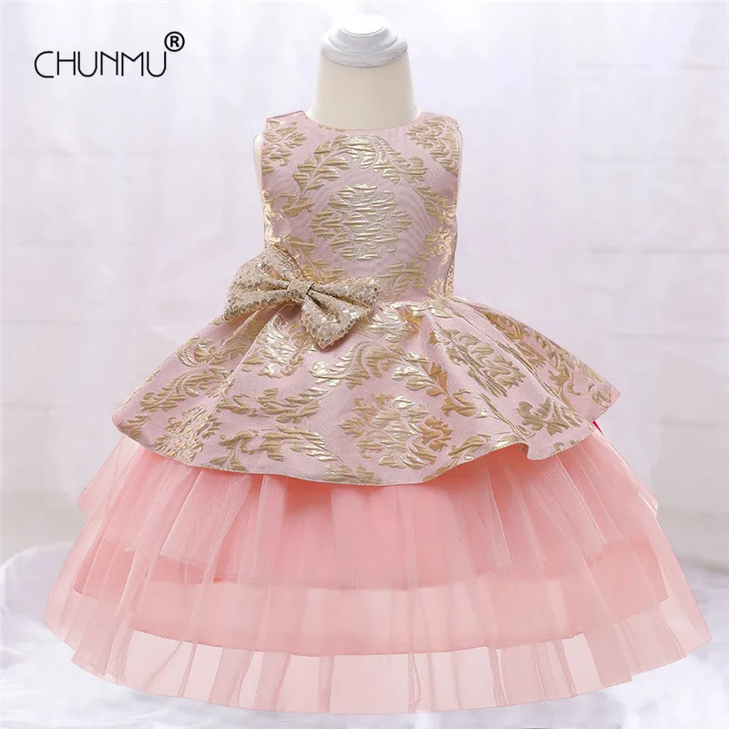 Детское платье принцессы для девочек свадебное вышивка бисером вечерние