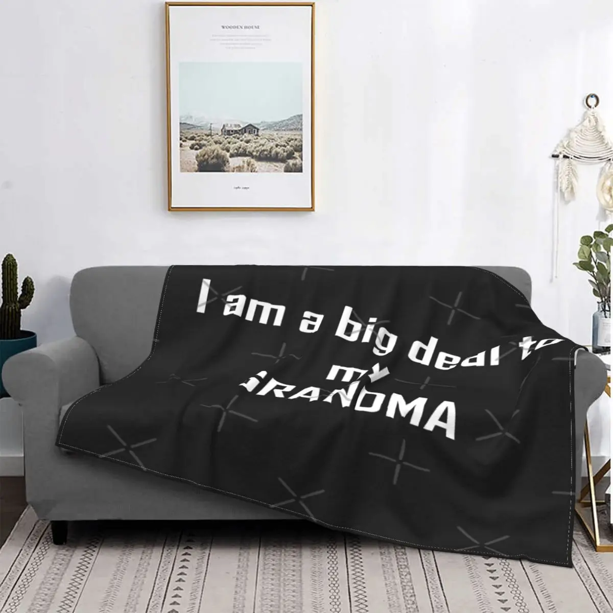 

I Am A Big Deal To My Grandma, manta, para cama colcha, toalla de muselina A cuadros, manta de playa de verano, mantas receptora