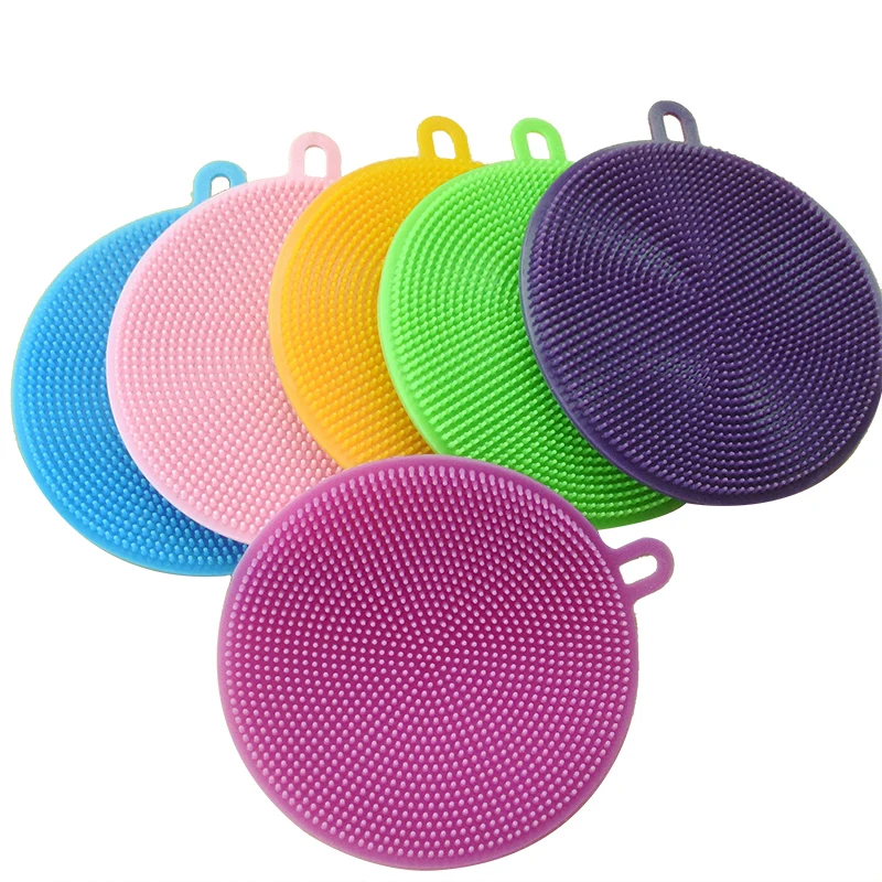 Multifunction Silicone Dish Bowl Cleaning Brush Scouring Pad Pot Pan Wash Brushes Kitchen Cleaner Washing Tool | Дом и сад