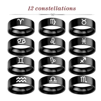 12 zodiac finger ring fashion stainless steel sagittarius rings friendship jewelry accessories christmas gift rings for women