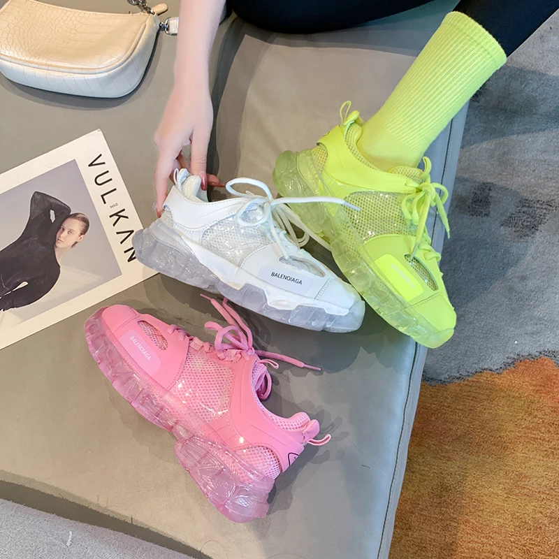 

Brand Design Shoes Women 2021 Fashion Sneakers Sport Casual Trainers Ladies Pink Chunky Sneakers Zapatillas Deportivas Mujer