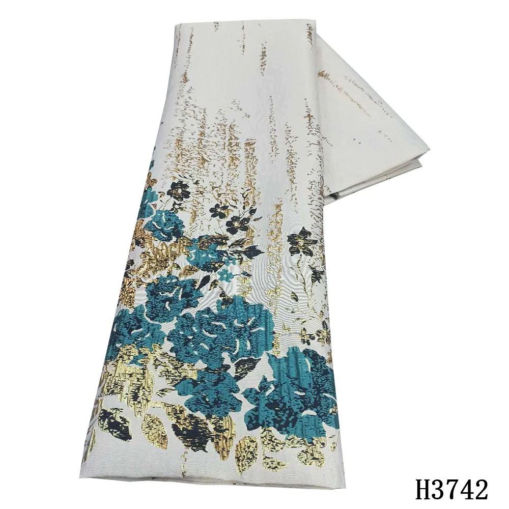 Жаккардовое кружево для свадебного платья золотистое Африканское 2020