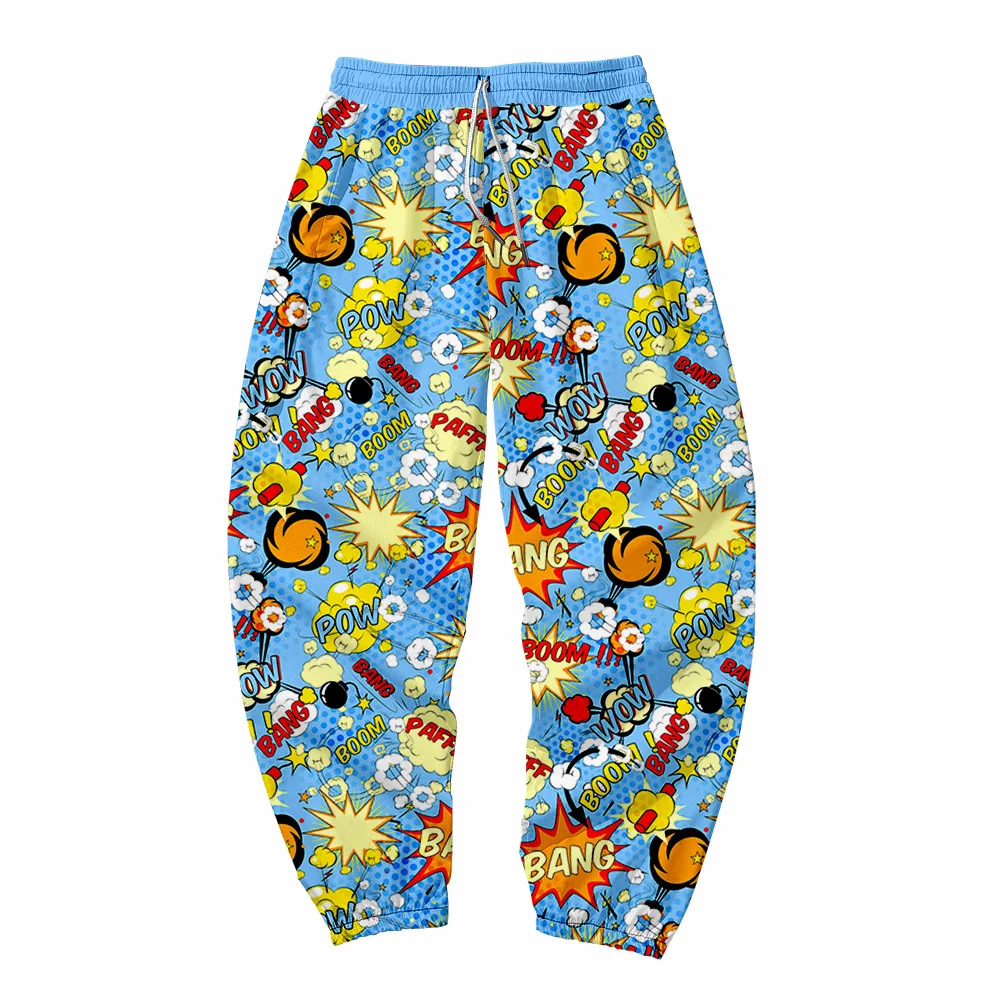 

High Street Anime Pants Fashion Sweatpants 2021 New 3D Fitness Jogger Spring Printing Popular Elements Unisex Casual LOOSE Flat