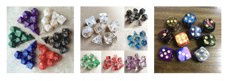 7 шт./компл. многогранные кости d& d4 d6 d8 d10 d% d12 d20 многогранные TRPG игры Набор Игральный костей для Настольная игра