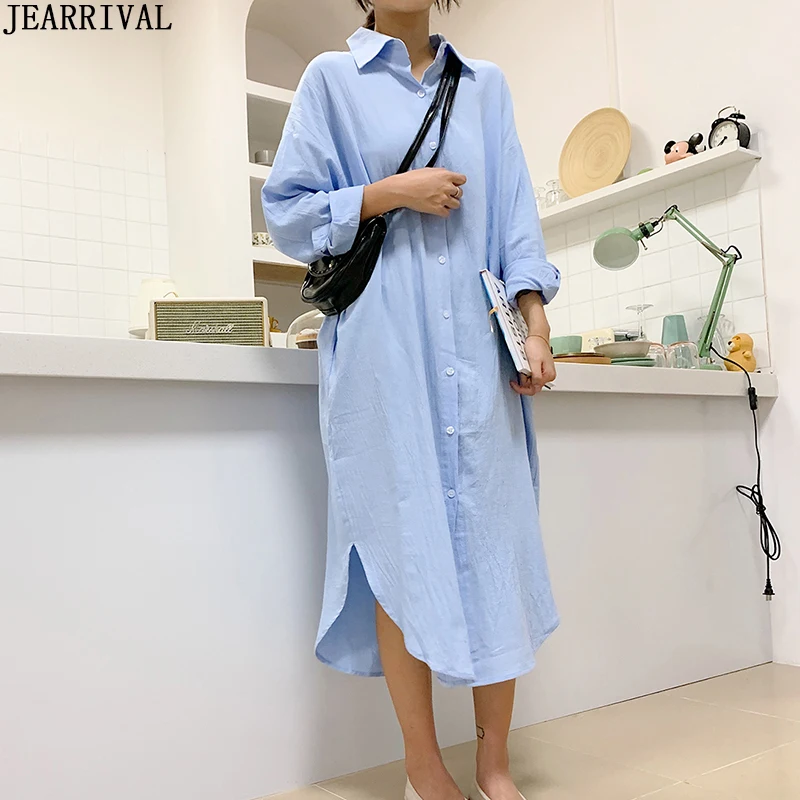 Новинка 2020 весеннее платье-рубашка с длинным рукавом элегантное женское