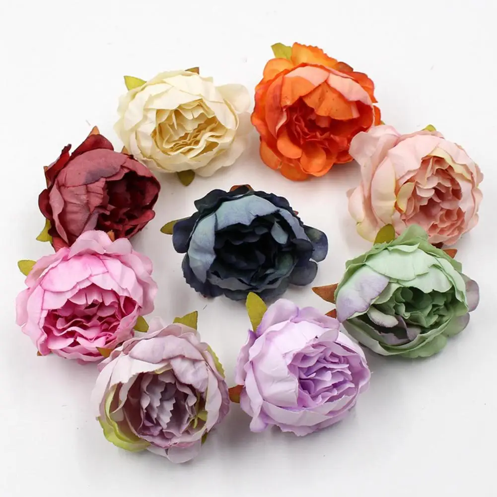 2 шт. шелковая ткань искусственный цветок пиона головы не выцветать дома