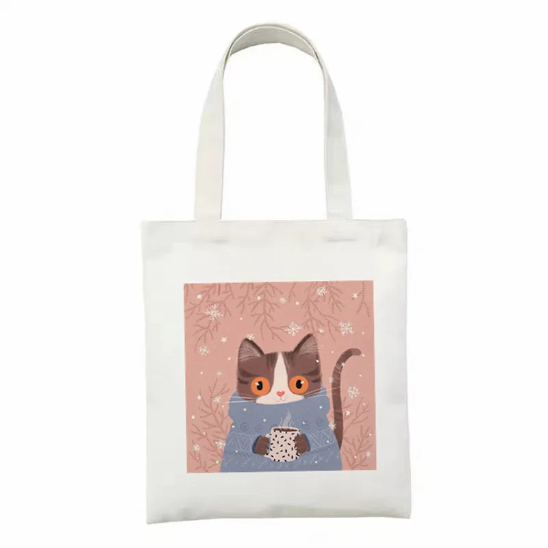 

Woman shopper bag Cartoon Printed reusable shopping bag Harajuku beach bags women Canvas Tote Bag large canvas bag for women