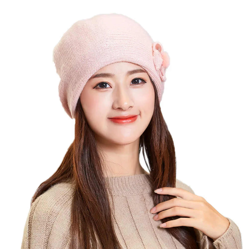 Женская зимняя теплая унисекс мужская женская вязаная мешковатая Шапка бини