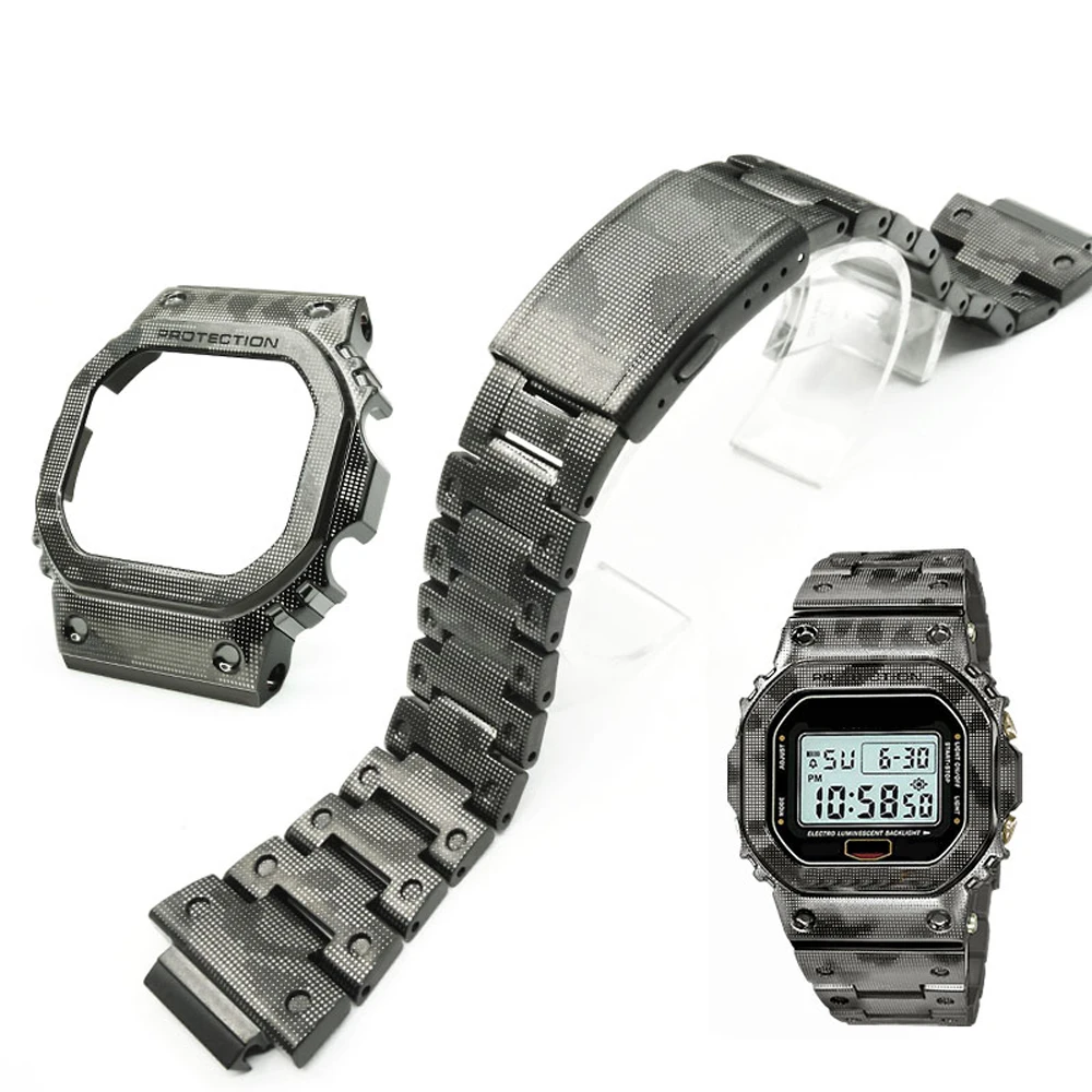 Набор из титанового сплава для DW 5600, ремешок для часов, ободок, DW5600, камуфляжная серия GW5000 DW5035, металлические Ремешки для наручных часов, покрытие, инструменты