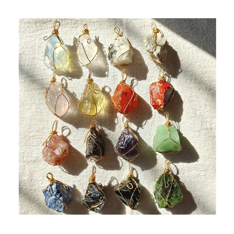 

Natural Hand Made Rough Crystal Pendant Healing Stones For Gifts