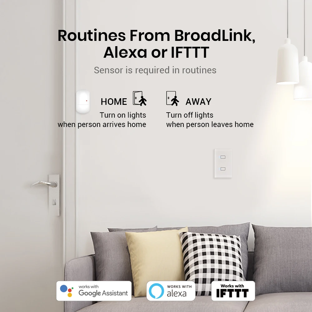 Настенный выключатель для освещения BroadLink TC3 US 1 2 3gang WiFi умный пульт