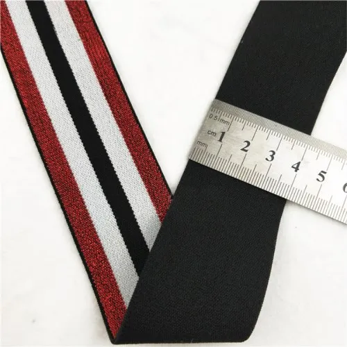 4cm Red White Black 40 мм нейлоновая красочная резиновая резинка полосатые плечевые нижние ремни для тесьма для одежды Швейные DIY аксессуары для одежды 1 м - Цвет: 4cm Red White Black