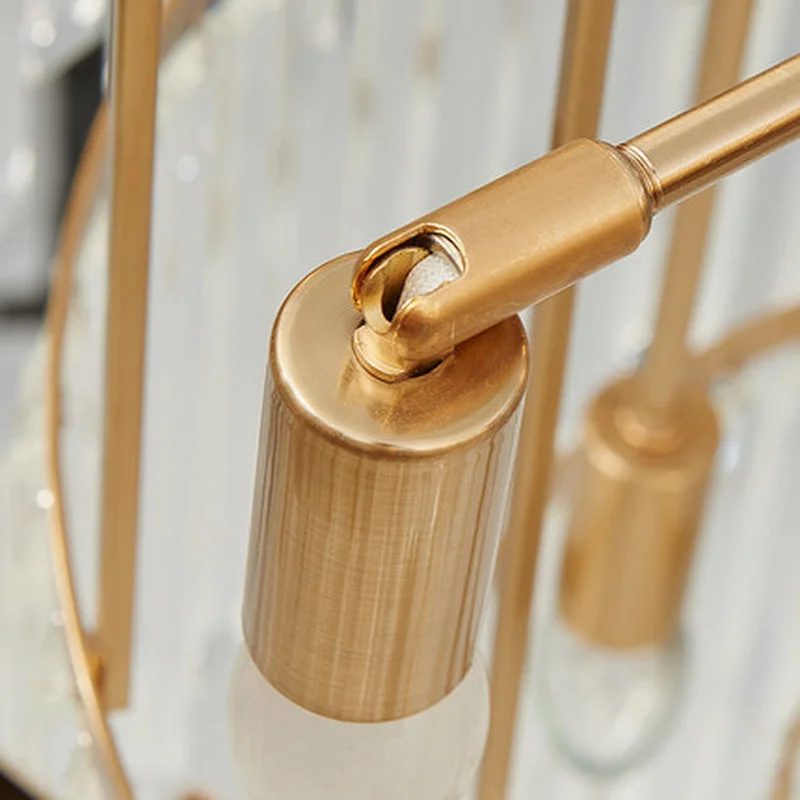 Золотая люстра светильник ing один Обеденная светодиодный хрустальный