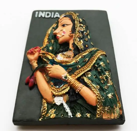 

India Souvenirs Sari Girl Fridge Magnet Refrigerator Magnets Stickers Home Decoration
