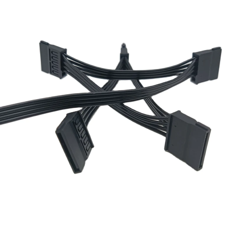 

Molex 4pin IDE 1 to 5 SATA 15Pin HDD copper Power Supply Splitter Cable Cord for DIY PC Sever 4pin to 15pin sata Power 60CM