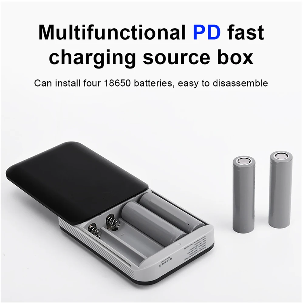 Держатель аккумулятора 4x18650 с ЖК дисплеем быстрая зарядка USB для мобильного
