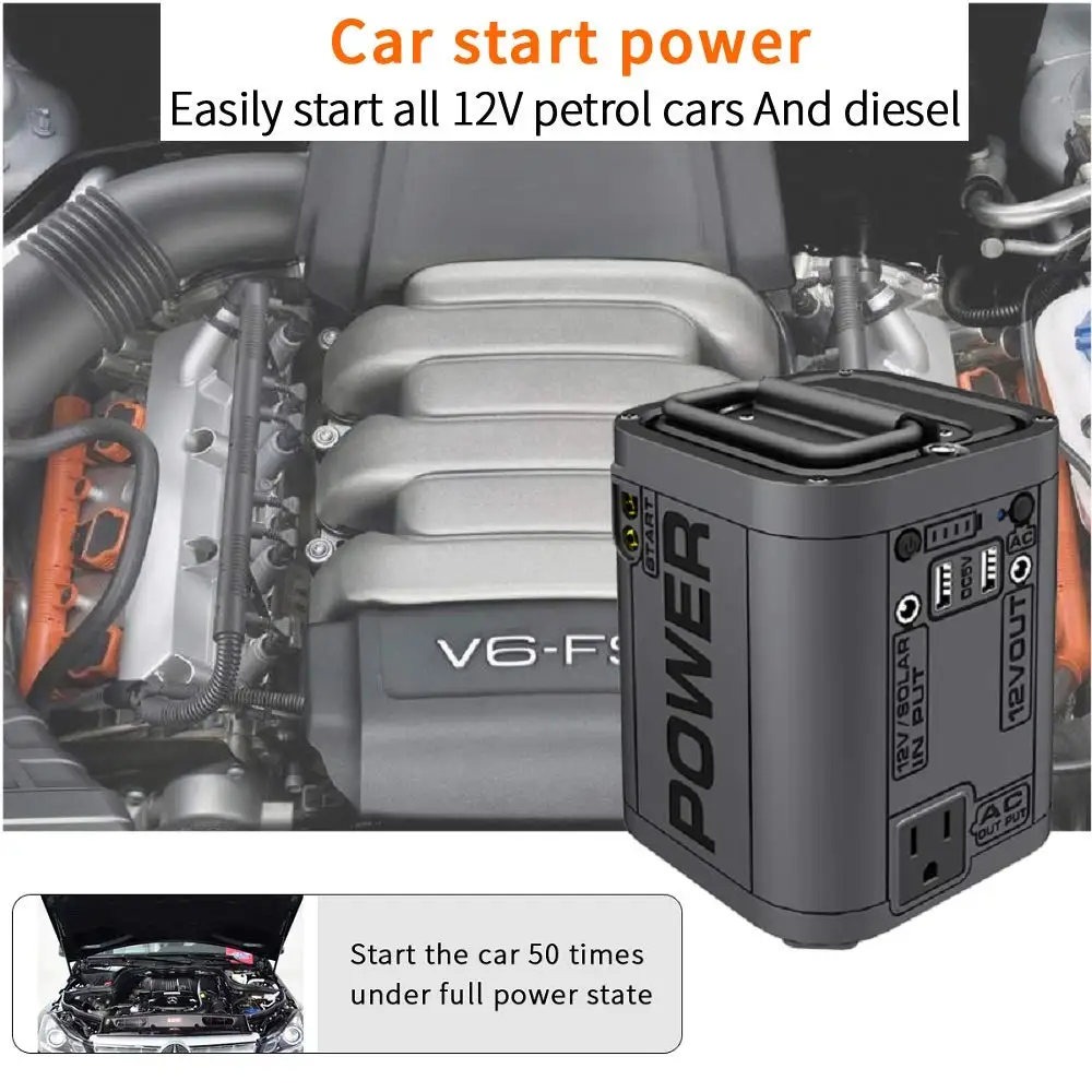 Портативный Мощность станция автомобиля 12V Батарея усилитель Авто Jump Starter генератор переменного тока 110V 220V Мощность Фул литий Батарея пакет