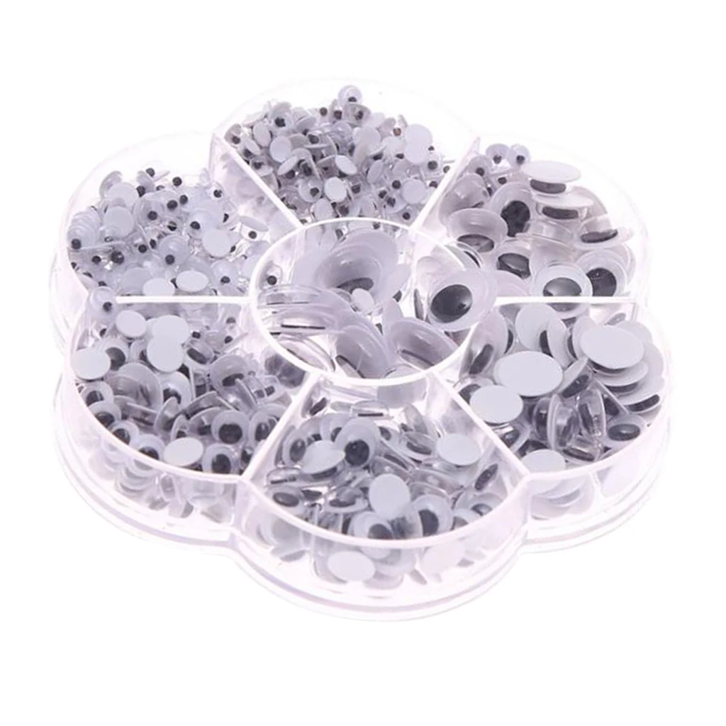

710 Spare Parts Movable Eye Stickers Different Sizes Self-adhesive Eyes