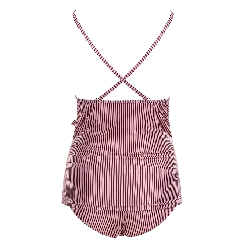 Сексуальный купальник на бретелях для беременных женщин бикини с принтом оборки