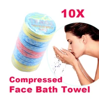 10 pcsset portable compressed travel face towels disposable non woven fabric towel xqmg towel home textile home garden new hot