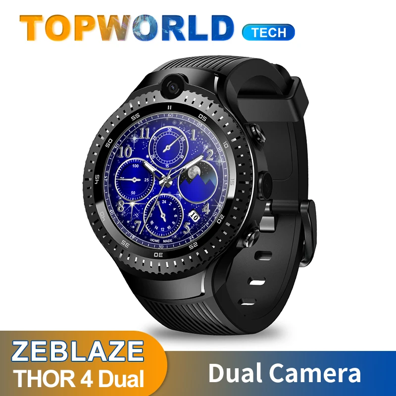 Zeblaze THOR 4 Dual Core 4G Smartwatch 5.0MP + двойной Камера 1 Гб 16 ГБ Android 7 &quotAOMLED GPS/ГЛОНАСС