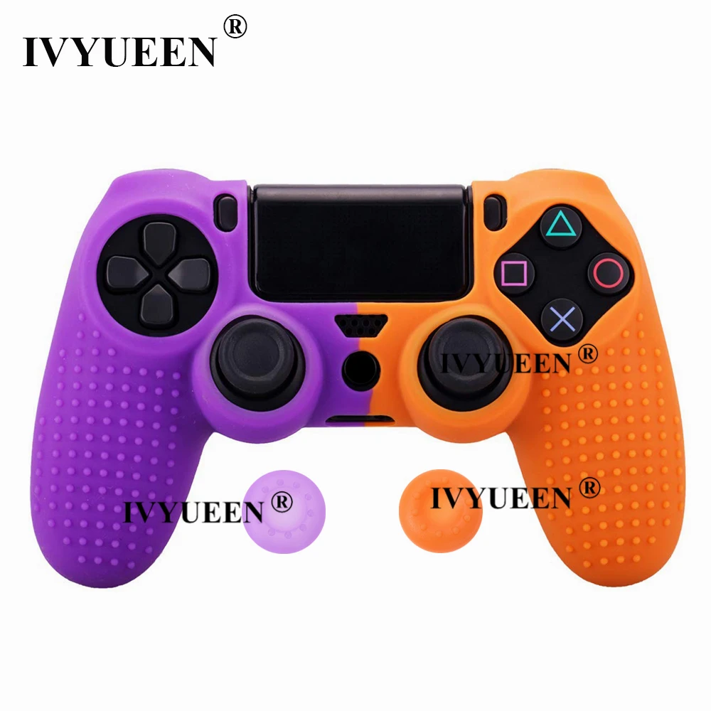 IVYUEEN силиконовый чехол с шипами для sony playstation 4 PS4 Pro тонкий контроллер защитный чехол для джойстика с 2 захватами для большого пальца