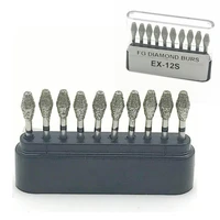 10pcboxes dental diamond burs drill dental burs dia burs for high speed handpiecess medium dentist tools