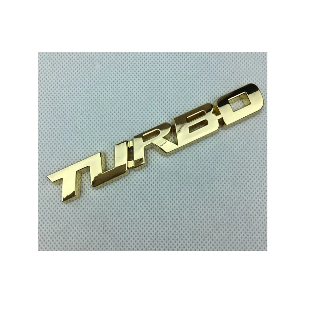 

Ruosaren 13*1.9CM 3D Metal Decal of Turbo Emblem Sticker for Car Modification and Scratch Covering