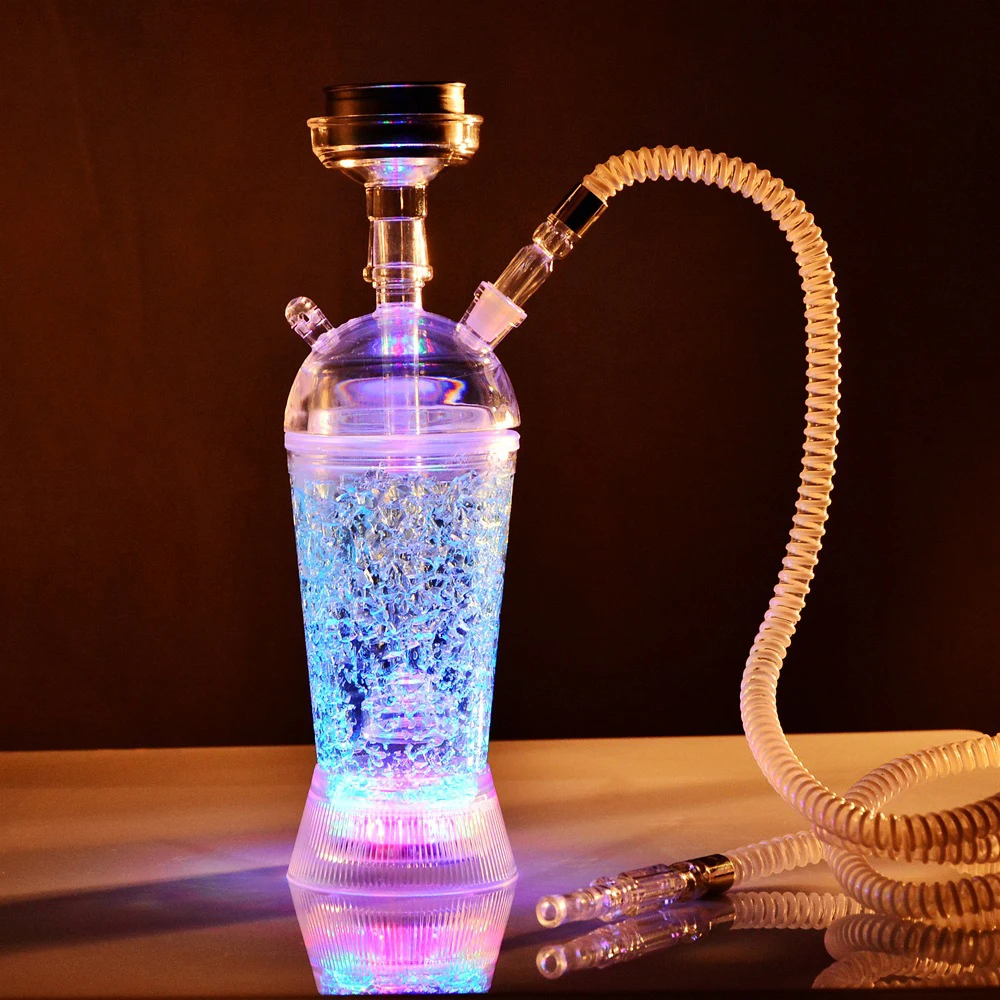 

Acrylic Shisha with LED Light Portable Small Retail Car Hookah Cup Metal Bowl Charcoal Holder Narguile Chicha Shisha Set