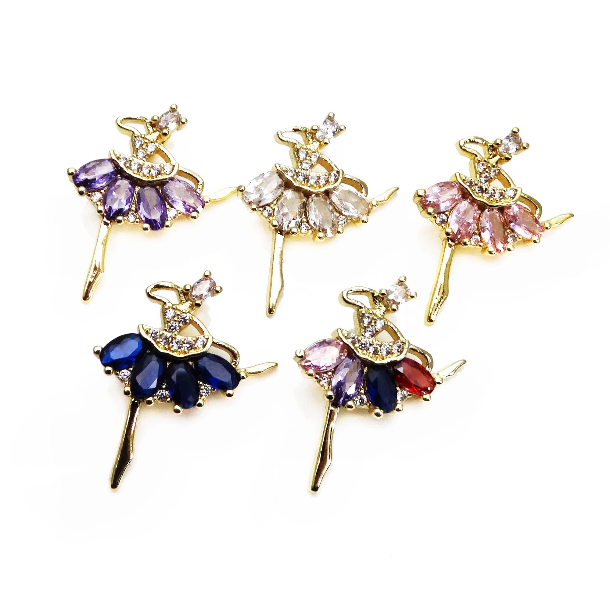 Микро Циркон Радуга Балерина Девушка Подвеска Аксессуары балетный кулон DIY