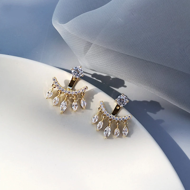 

2021 New Trendy Korean Temperament Water Drop Earrings Female High-End Light Luxury Tassel Earrings