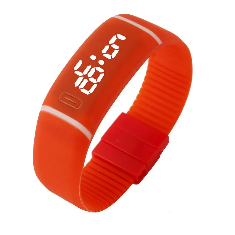 Роскошное электронные часы Для мужчин женщин резиновые светодиодный Дата