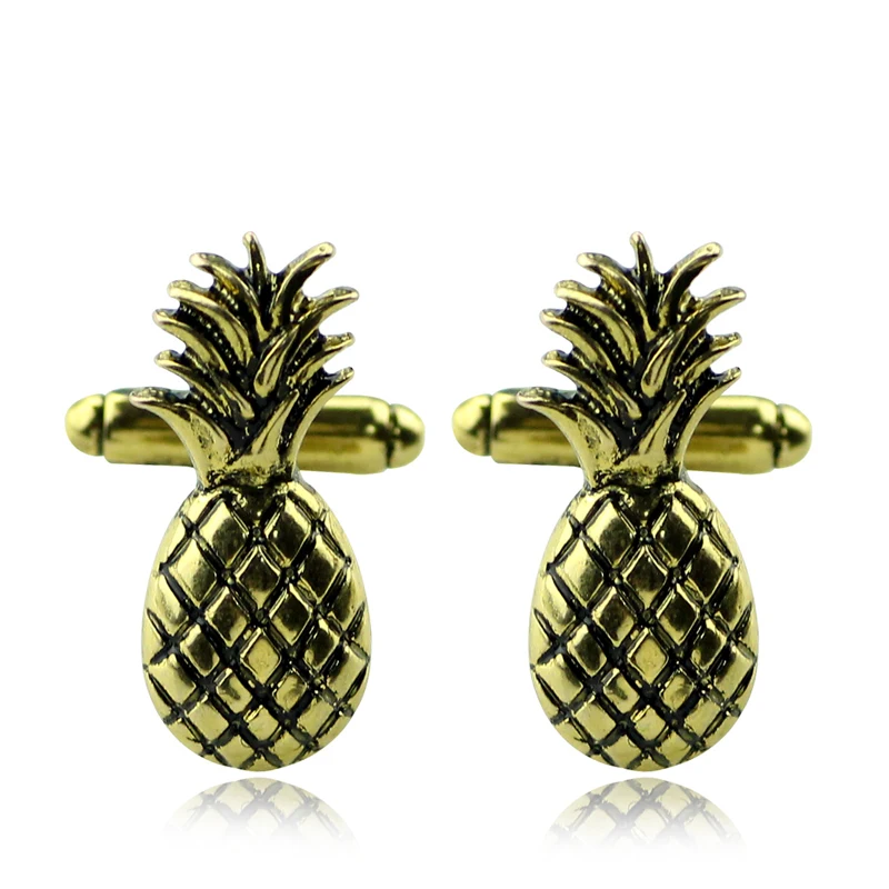 Запонки в виде ананаса для мужчин качественные запонки стиле стимпанк с фруктами