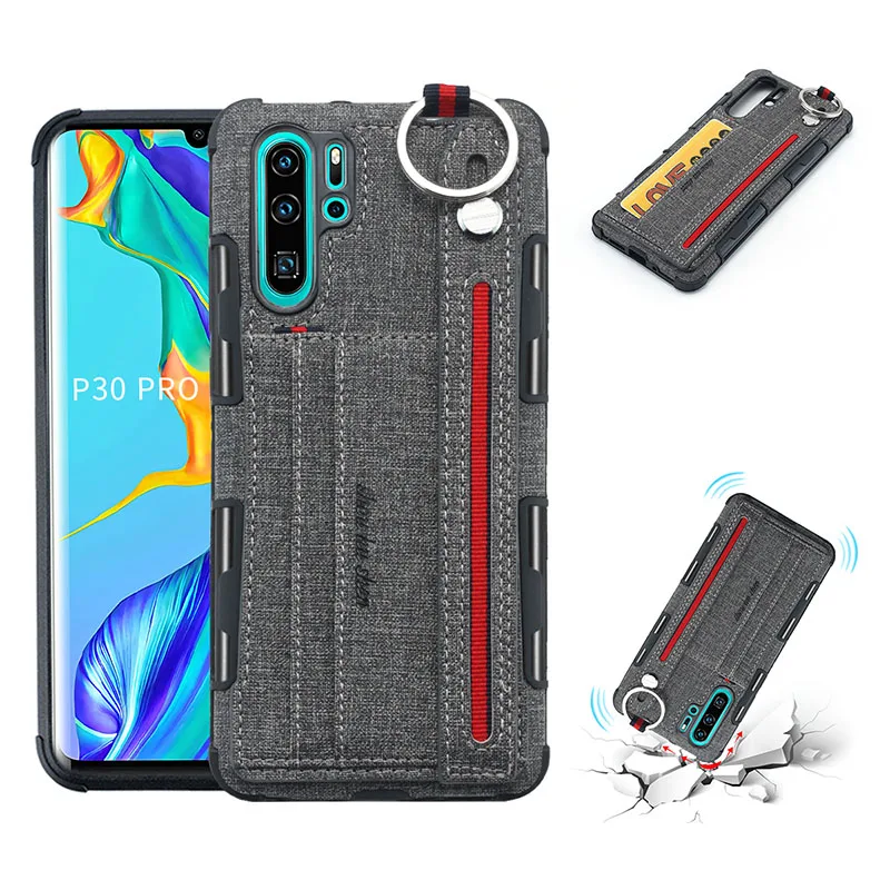 Для huawei P30 20 pro lite TPU задняя ткань прочная защитная войлочная ткань чехол для huawei P30 P20 pro P20 p30 lite чехол для карт - Цвет: Gray