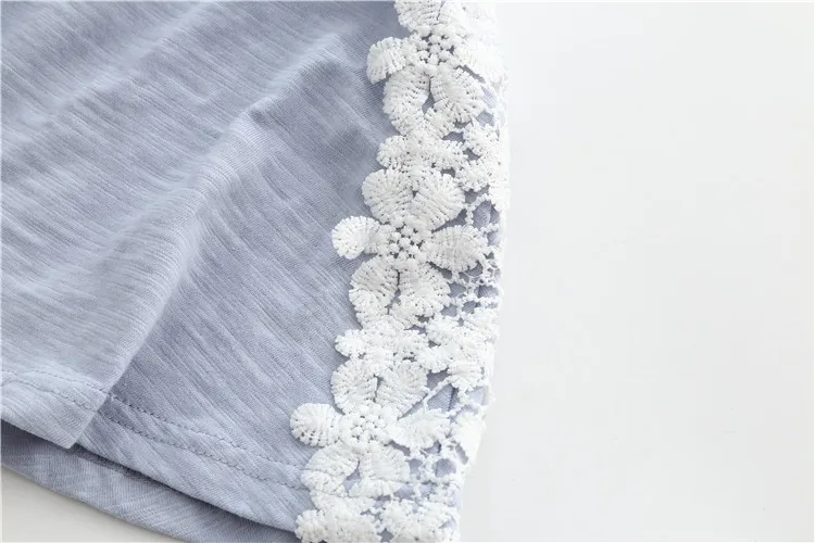 Кружевная футболка для девочек + кружевная юбка Летний Новый Стиль Детский