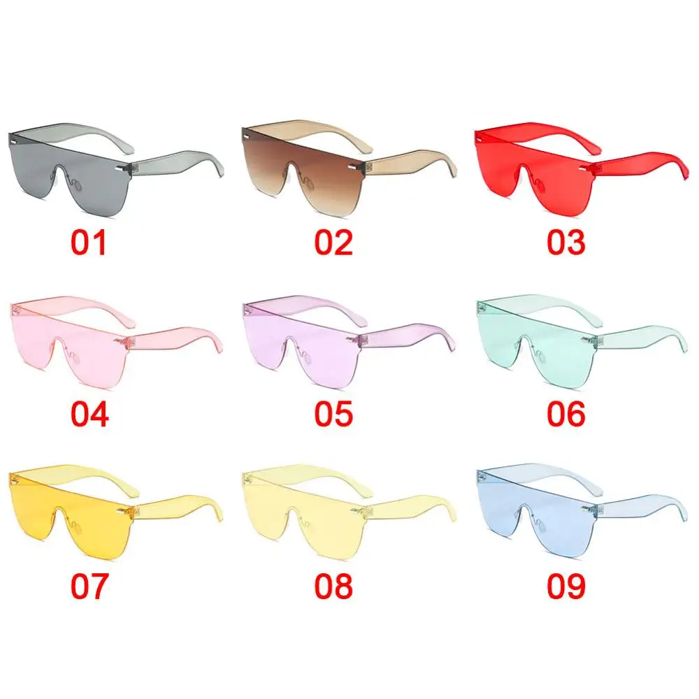 

Candy Color Sunglasses Women Luxury Brand Square Blue Clear Sunglasses Ladies Men Driving Eyewear Rivet Sun Glasses #245097