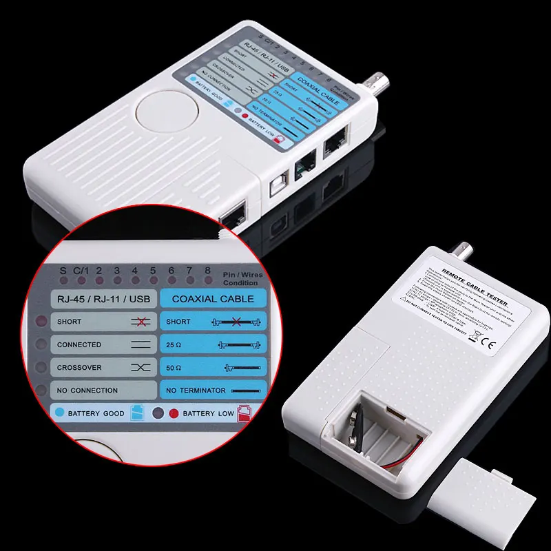 Промо акция! 4 в 1 сетевой тестер RJ11/RJ45/USB/BNC коаксиальных кабелей| |