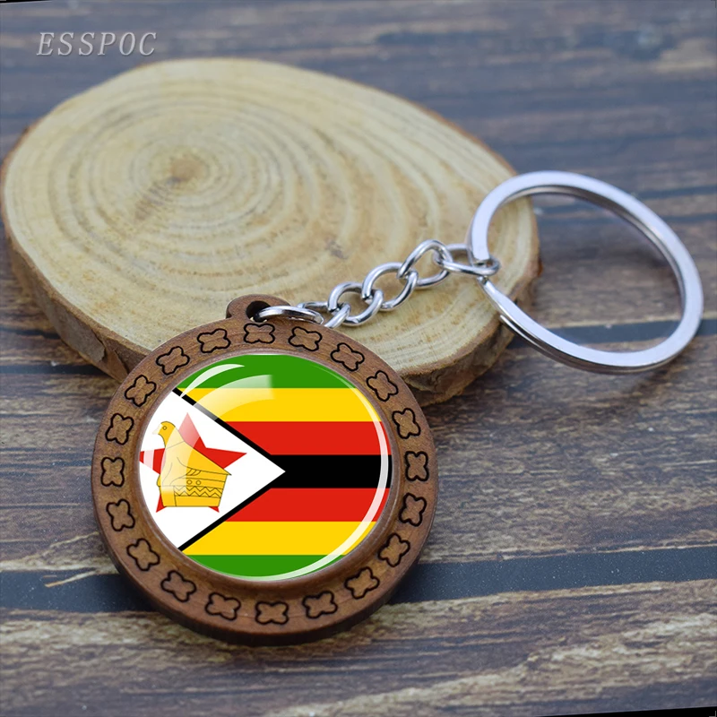 Брелок для ключей с флагом африканских стран деревянный Алжира Ливии Туниса