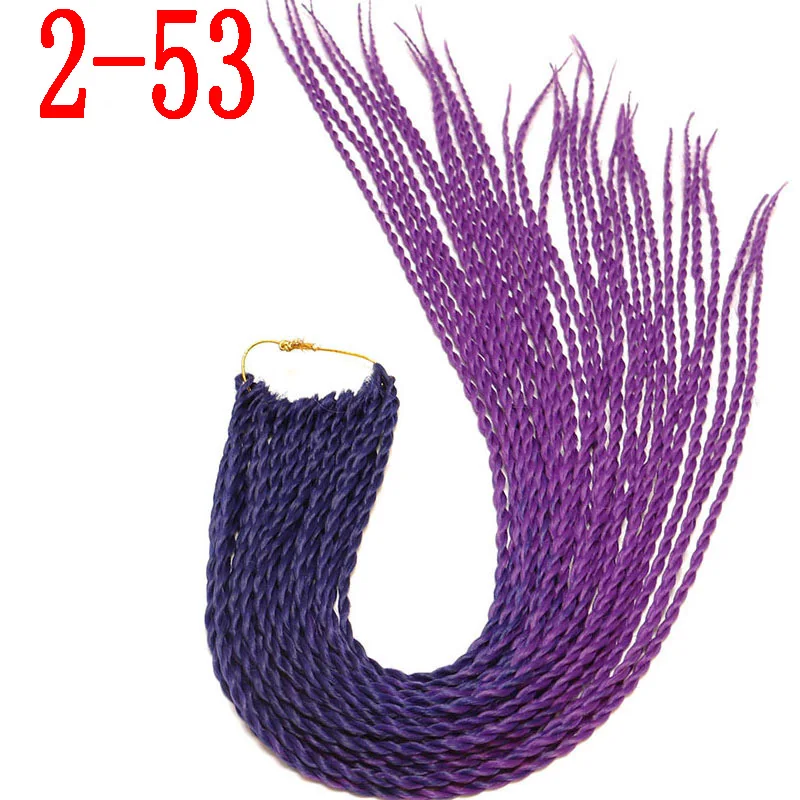2-53 MERISIHAIR Ombre Сенегальские крученые волосы на крючках косички 24 дюйма 30 корней/упаковка синтетические косички волосы для женщин серый, синий, розовый, бро - Цвет: 2-53