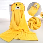 Милое мягкое одеяло с капюшоном и изображением животных из мультфильмов, детский банный халат с изображением животных для малышей, банные полотенца для детей, банный халат для младенцев