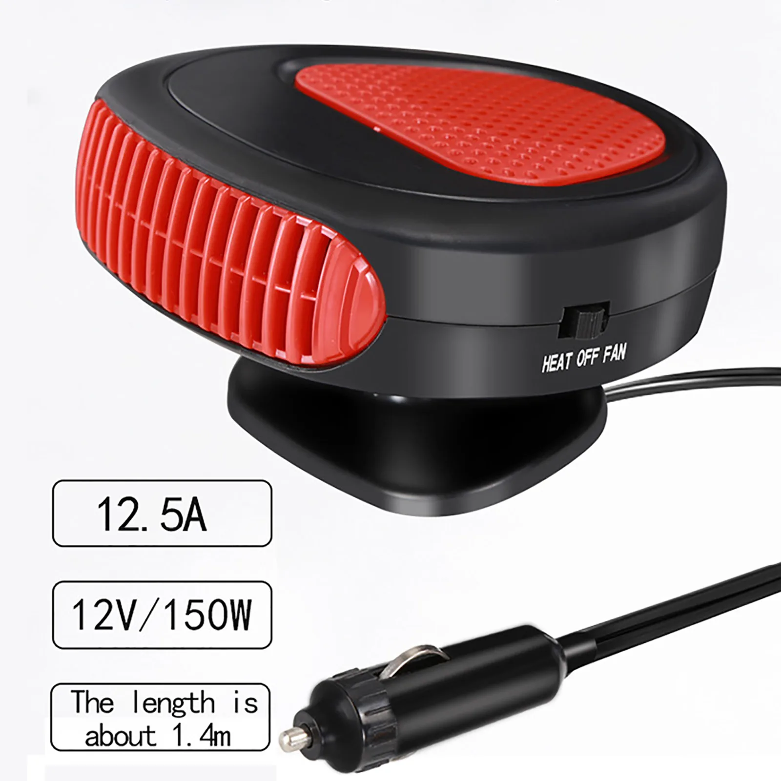 

150W 12V Car Electric Heater Portable Defroster Demister Heating Cooling Fan Front Windshield Air Purifier Cooler Dryer 4 Colors