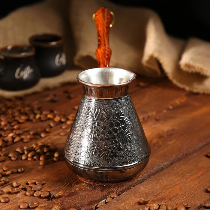 Turk for coffee copper &quotGrapes" 0.5 l 1069148 simaland Pots Coffeeware Utensils Kitchen Dining Bar Home and Garden supplies | Дом и