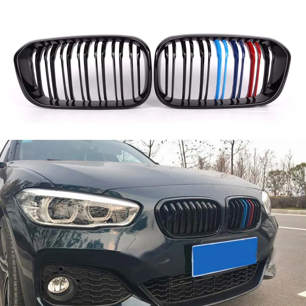 

Глянцевая черная решетка радиатора Doule Fin для BMW 1 серии F20 F21 LCI 1 серии 2015-in