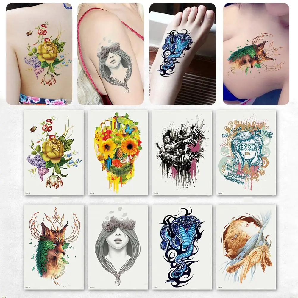 Долговечный цветок большая рука нога плечо искусство тела наклейка 148x210