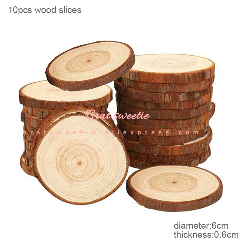 10 wood slices Деревенский деревянный подсвечник, креативный подсвечник из дерева, рождественское свадебное украшение стола, центральные украшения, товары для дня рождения - Цвет: 10 wood slices